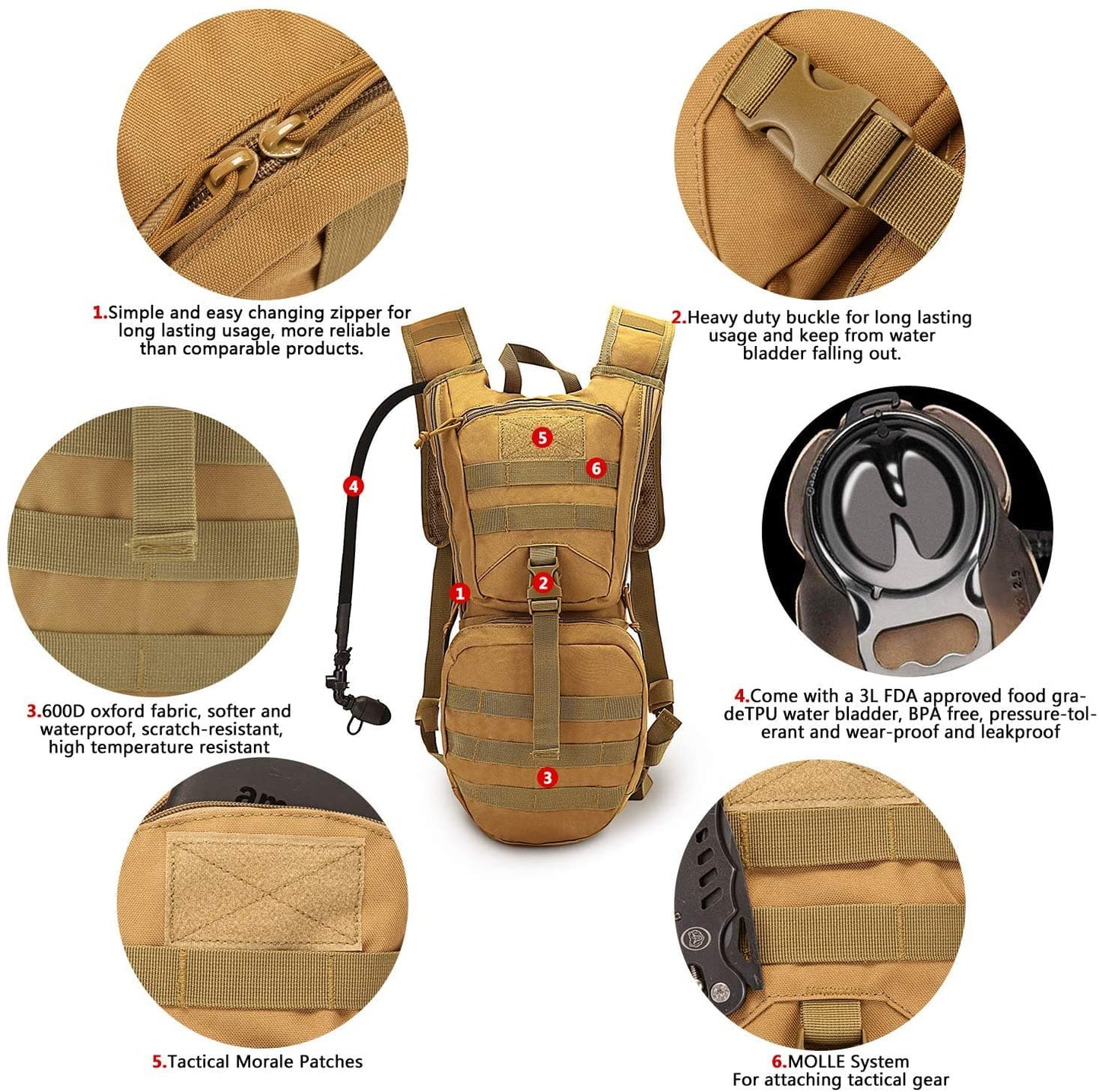 Hydration Backpack + 3L Water Bladder Bundle