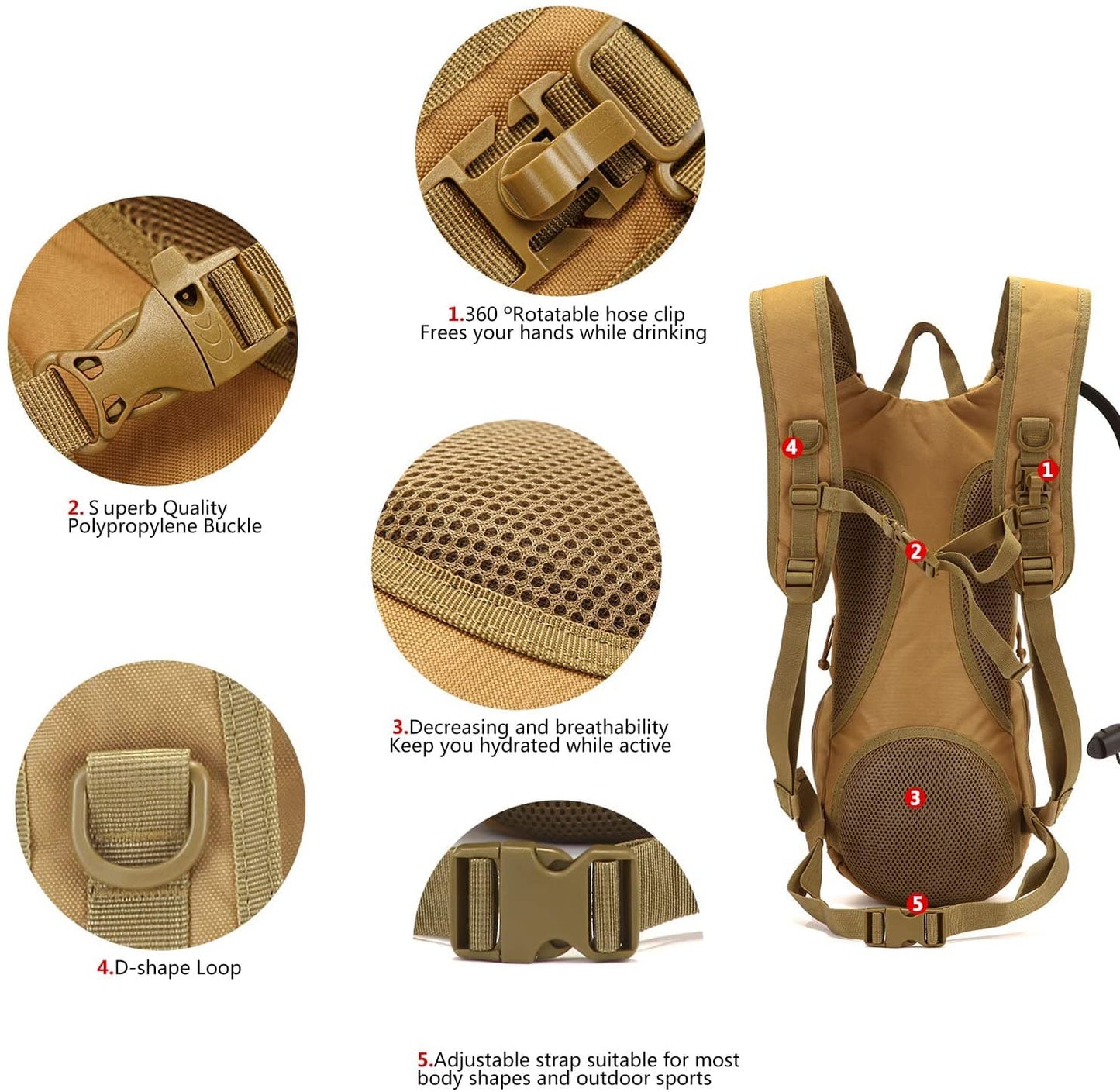 Hydration Backpack + 3L Water Bladder Bundle