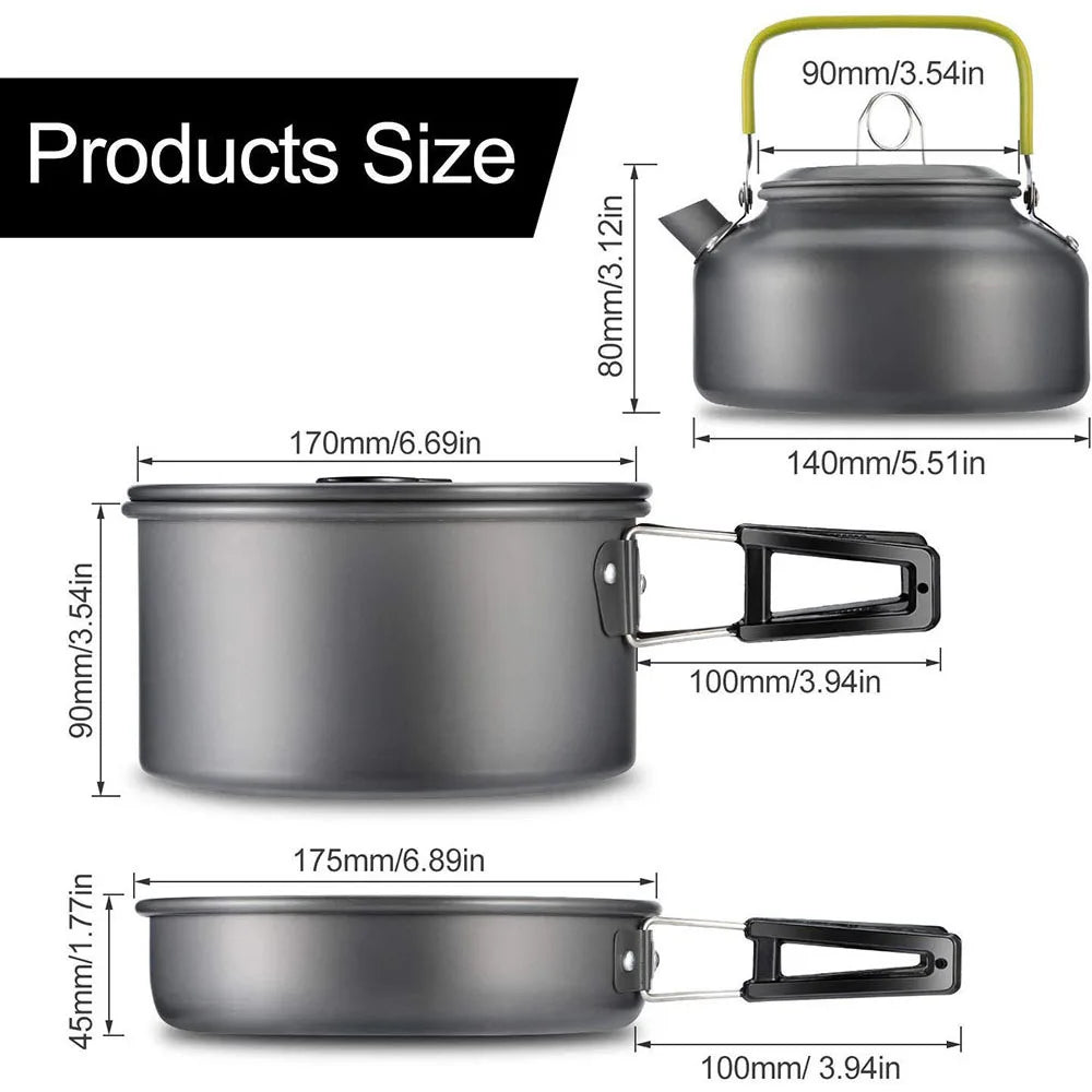 Portable Nonstick Camping Cookware Set for Hiking Outdoor Adventures