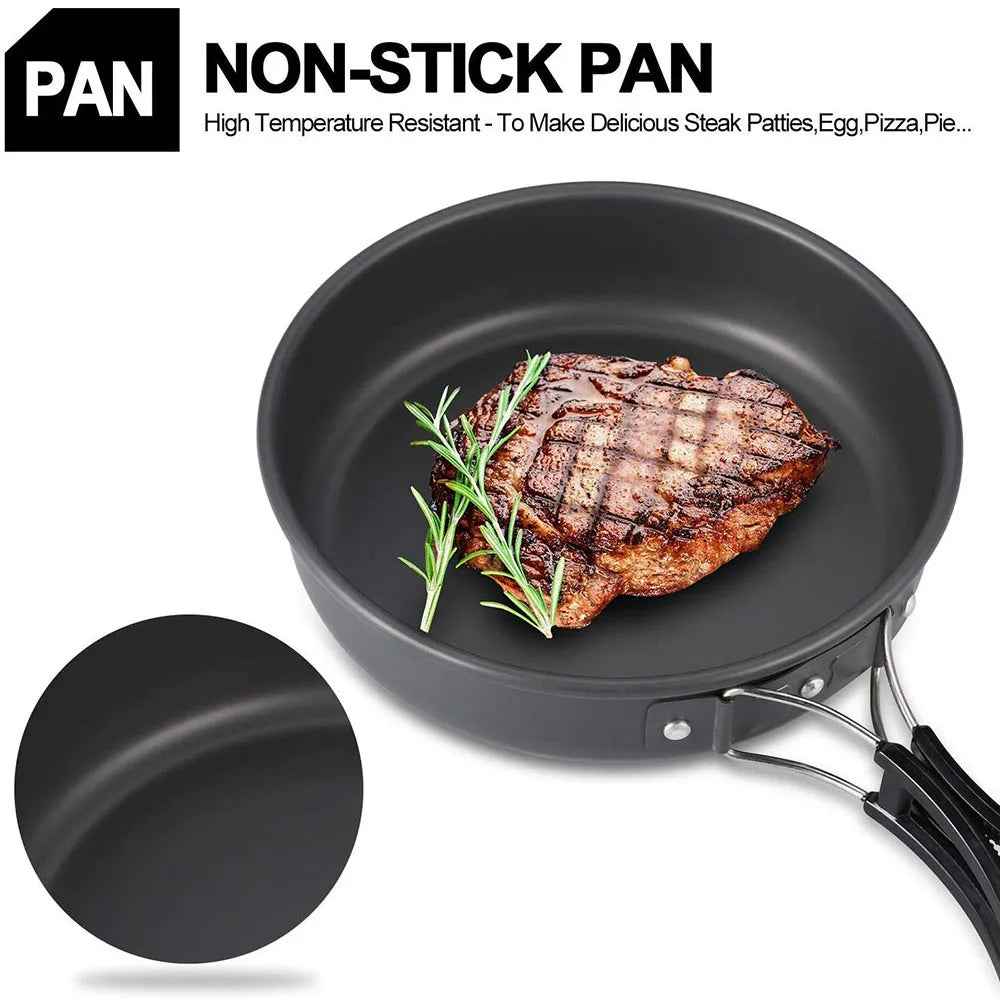 Portable Nonstick Camping Cookware Set for Hiking Outdoor Adventures