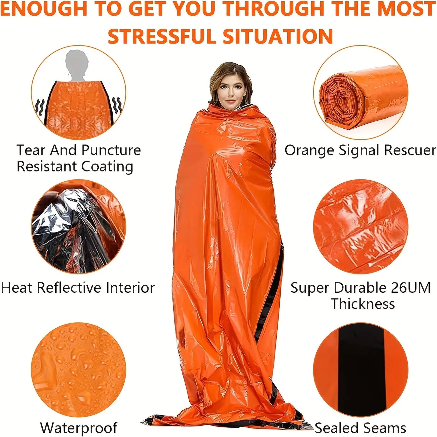 Waterproof Emergency Survival Sleeping Bag for Camping Outdoor Adventures