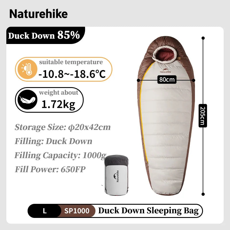 Ultralight Duck Down Sleeping Bag for Four-Season Outdoor Adventures