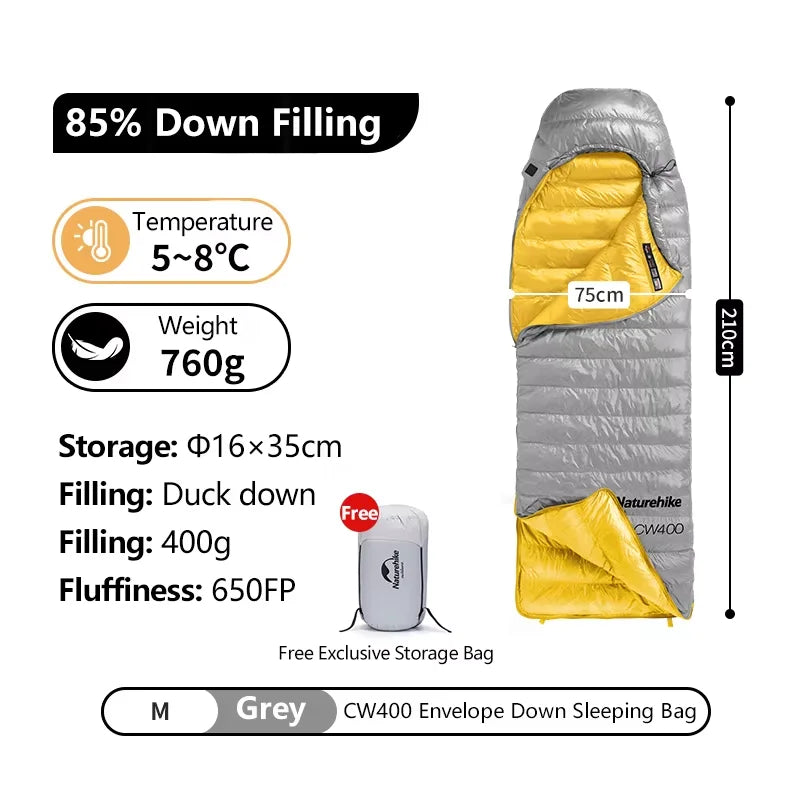 Ultralight Duck Down Sleeping Bag for Camping Hiking Travel