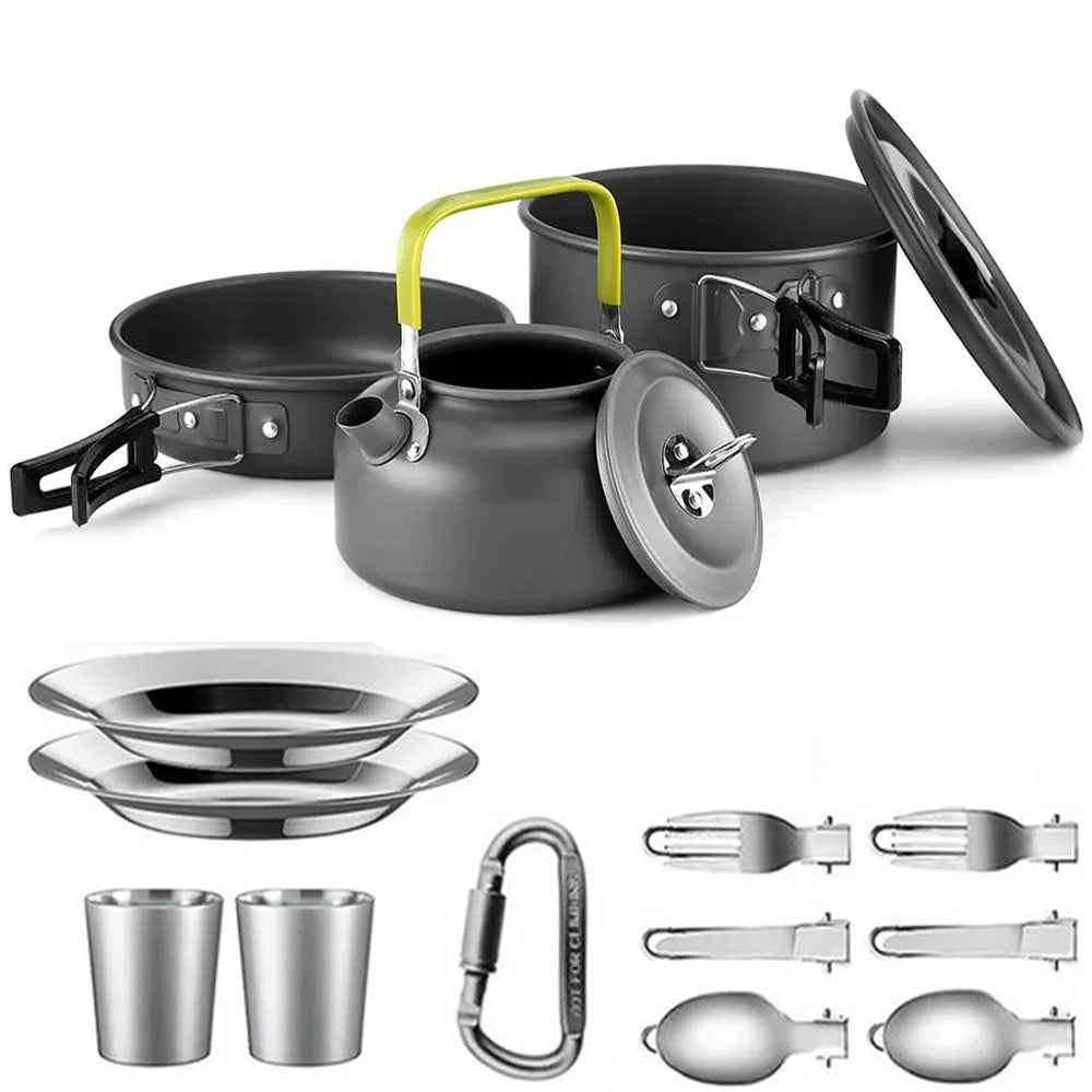 Nonstick Camping Cookware Set for Outdoor Picnic Travel Adventures