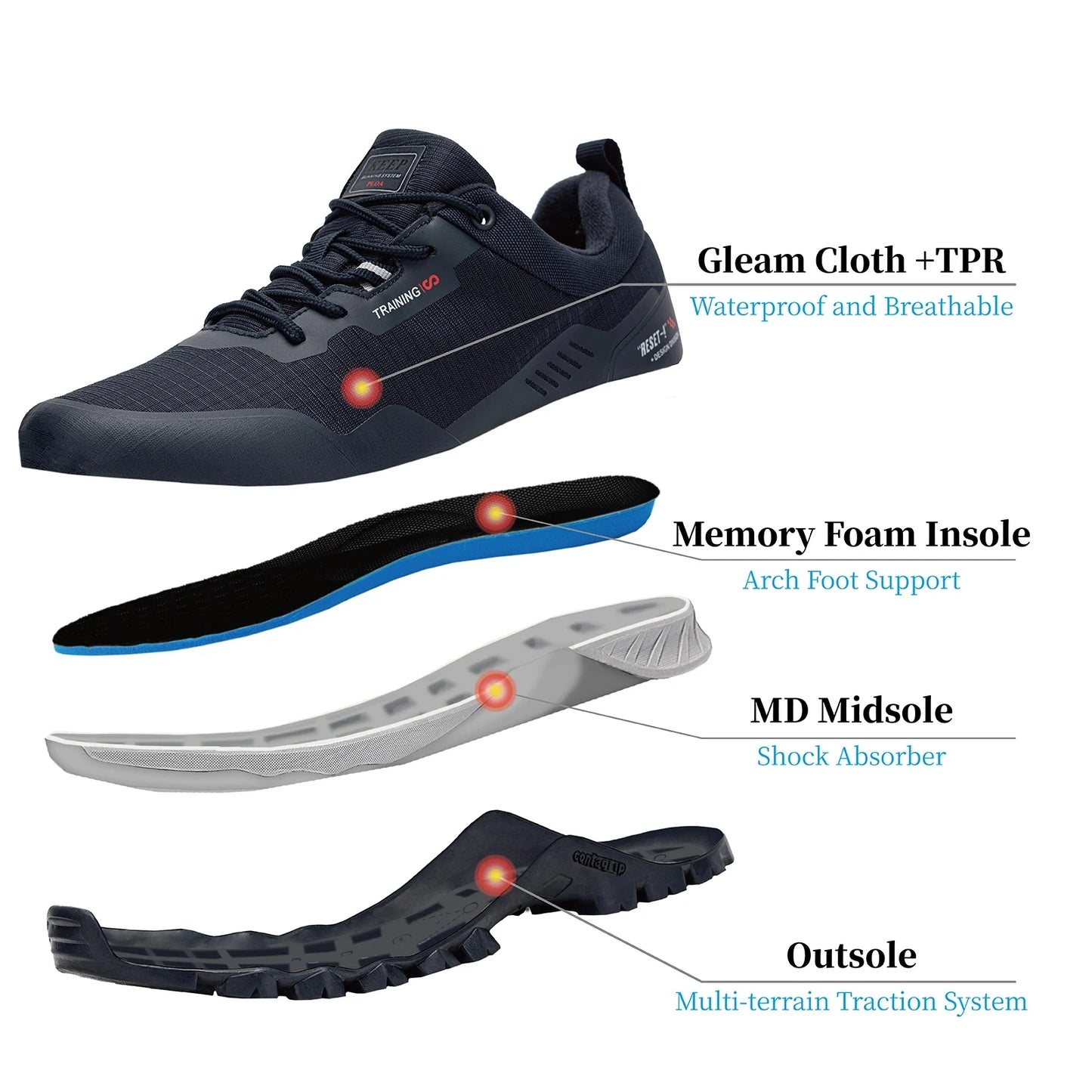 Men’s Waterproof Hiking Shoes for Climbing Outdoor Walking Adventures