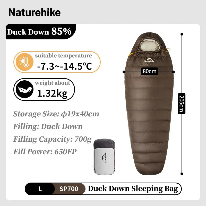 Ultralight Duck Down Sleeping Bag for Four-Season Outdoor Adventures