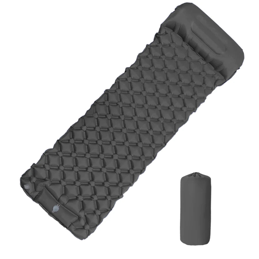 Ultralight Inflatable Camping Sleeping Pad with Built-In Pillow