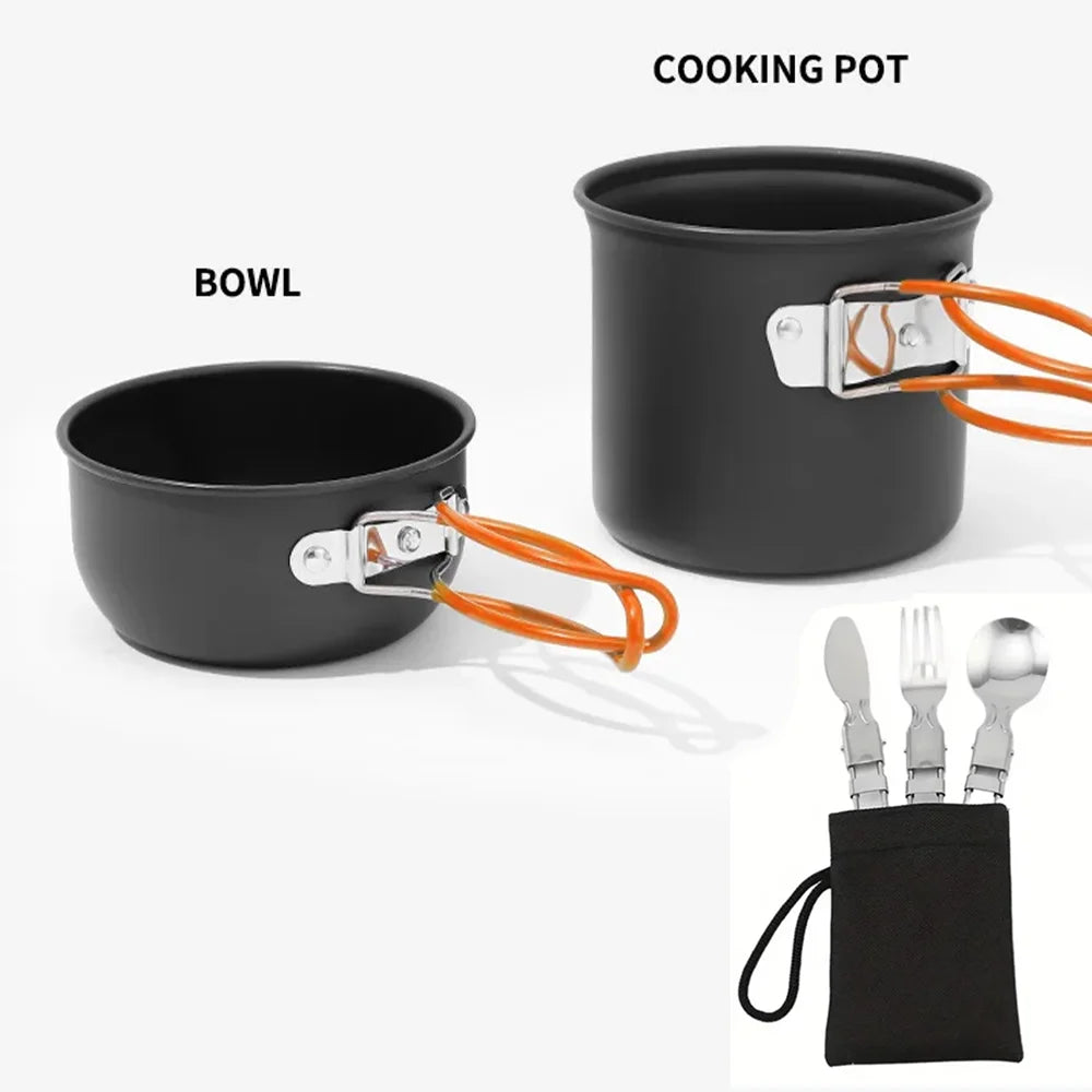 Portable Camping Cookware Set for Hiking Outdoor Cooking Adventures