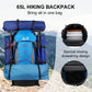 65L Waterproof Climbing Backpack for Camping Hiking Travel