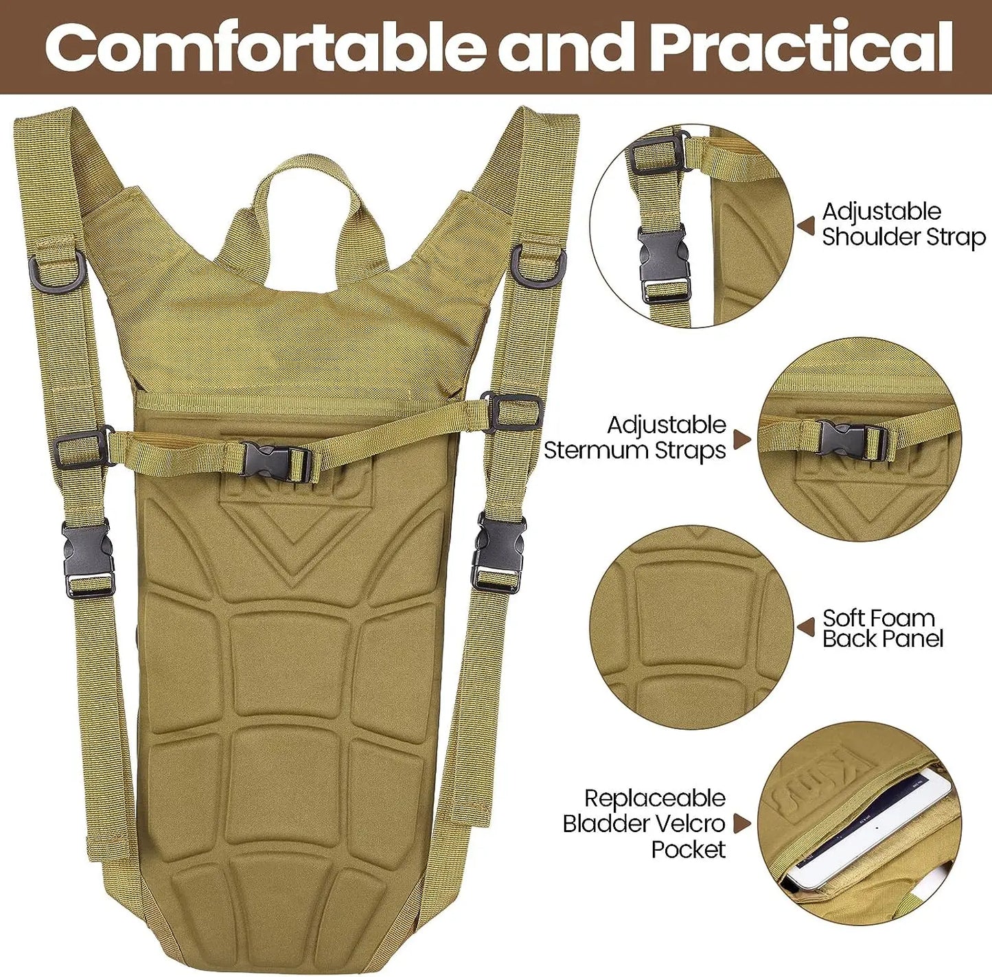 Waterproof Hydration Backpack with 3L Bladder for Outdoor Adventures