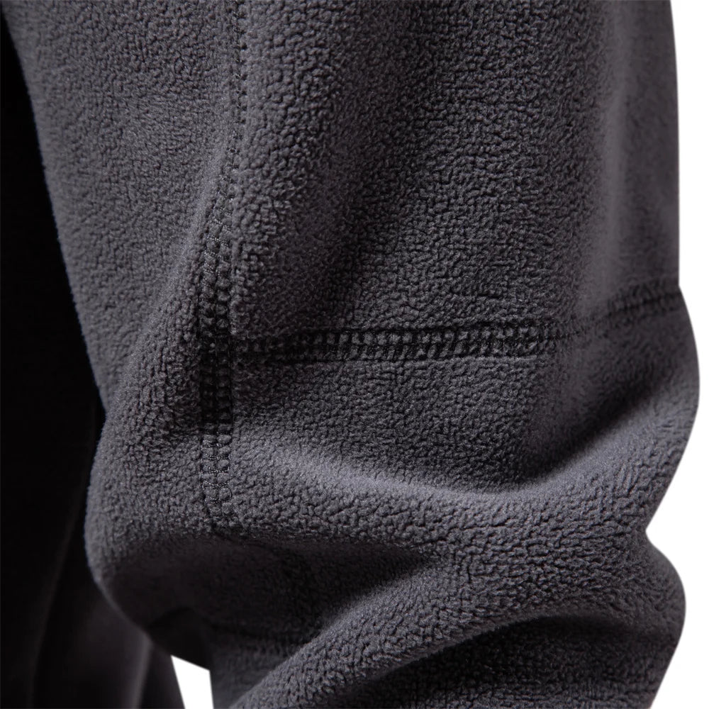 Men’s Warm Fleece Jacket with Zipper Neck Pullover Design
