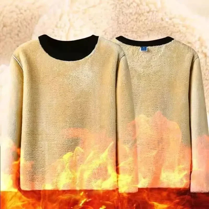 Men’s Warm Fleece Base Shirt for Winter Casual Comfort
