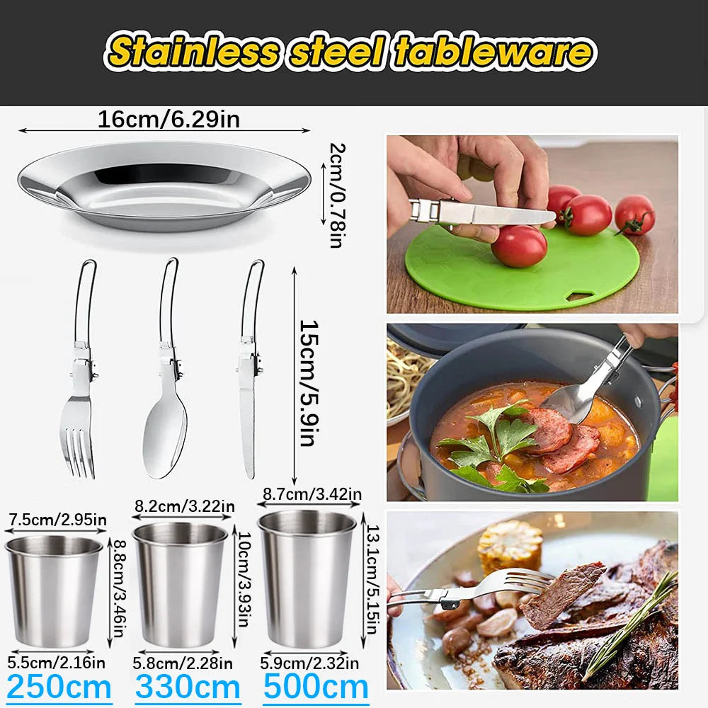 Nonstick Camping Cookware Set for Outdoor Picnic Travel Adventures
