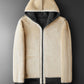 Warm Lambswool Fleece Jacket with Hood for Winter Comfort