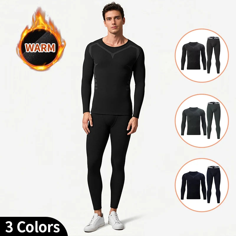 Men’s Thermal Underwear Set for Winter Sports Fitness Activities