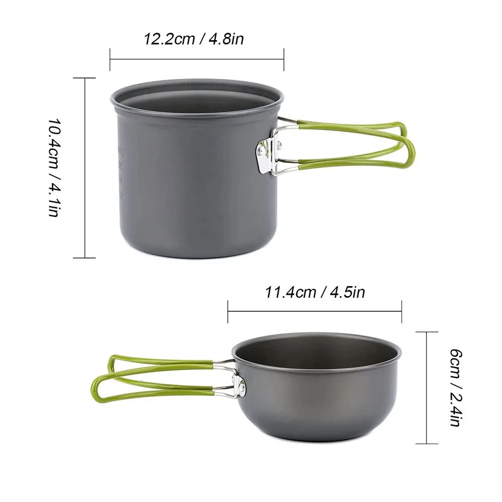 Portable Camping Cookware Set for Hiking Outdoor Cooking Adventures