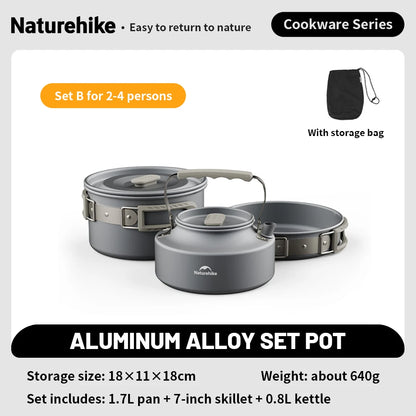 Portable Camping Cookware Kit for Outdoor Picnic Cooking Adventures