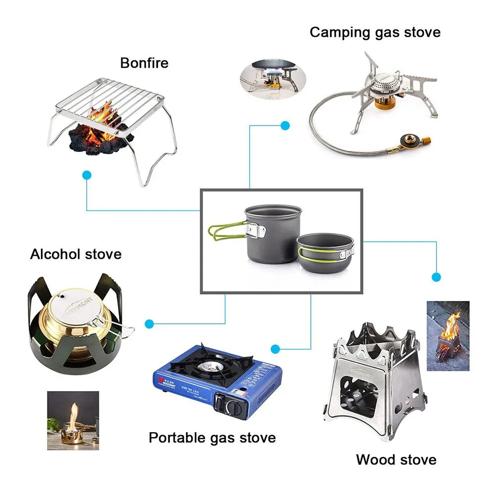 Portable Camping Cookware Set for Hiking Outdoor Cooking Adventures