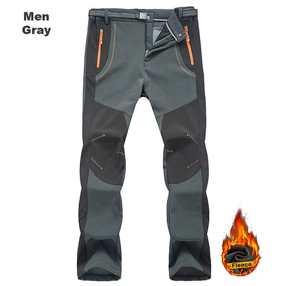 Warm Waterproof Fleece Hiking Pants for Winter Outdoor Adventures