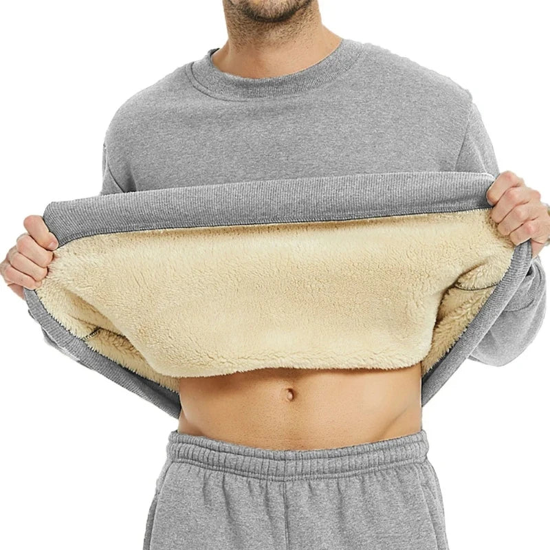 Men’s Warm Fleece Base Shirt for Winter Casual Comfort