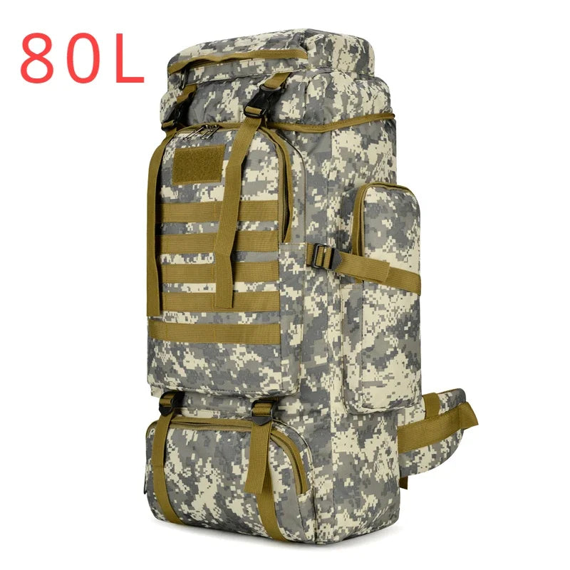 80L Tactical Backpack for Hiking Camping Travel Adventures