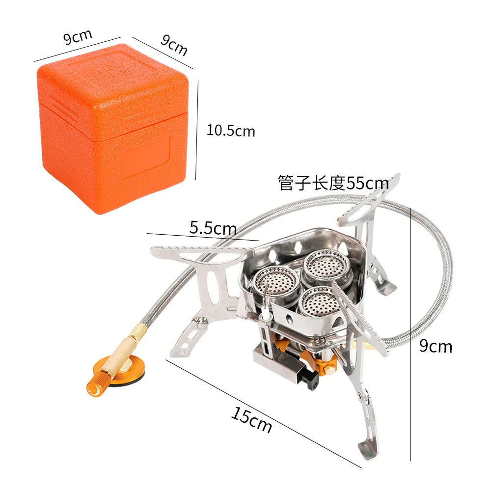 3-Burner Folding Gas Stove for Camping Outdoor Cooking Adventures
