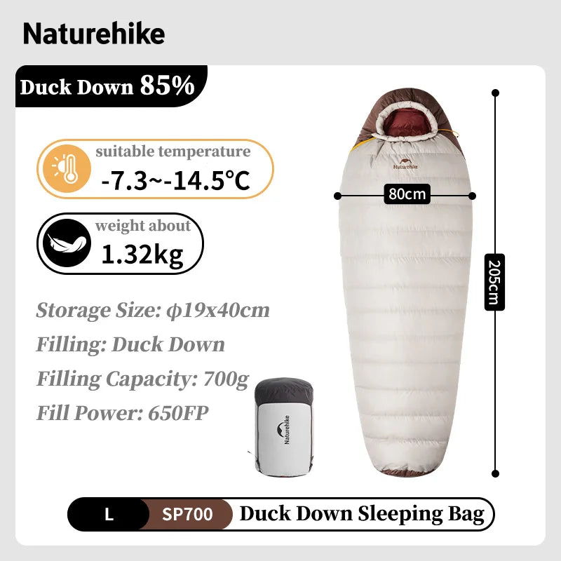Ultralight Duck Down Sleeping Bag for Four-Season Outdoor Adventures