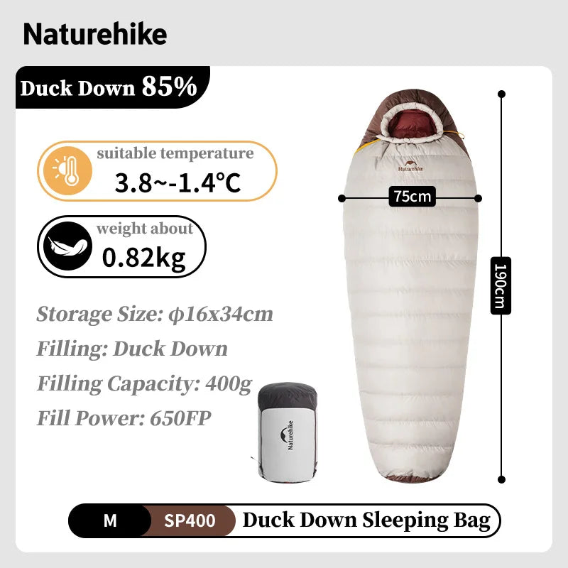 Ultralight Duck Down Sleeping Bag for Four-Season Outdoor Adventures
