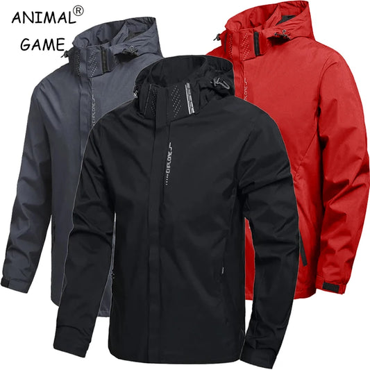 Men’s Waterproof Hooded Raincoat for Hiking Outdoor Adventures