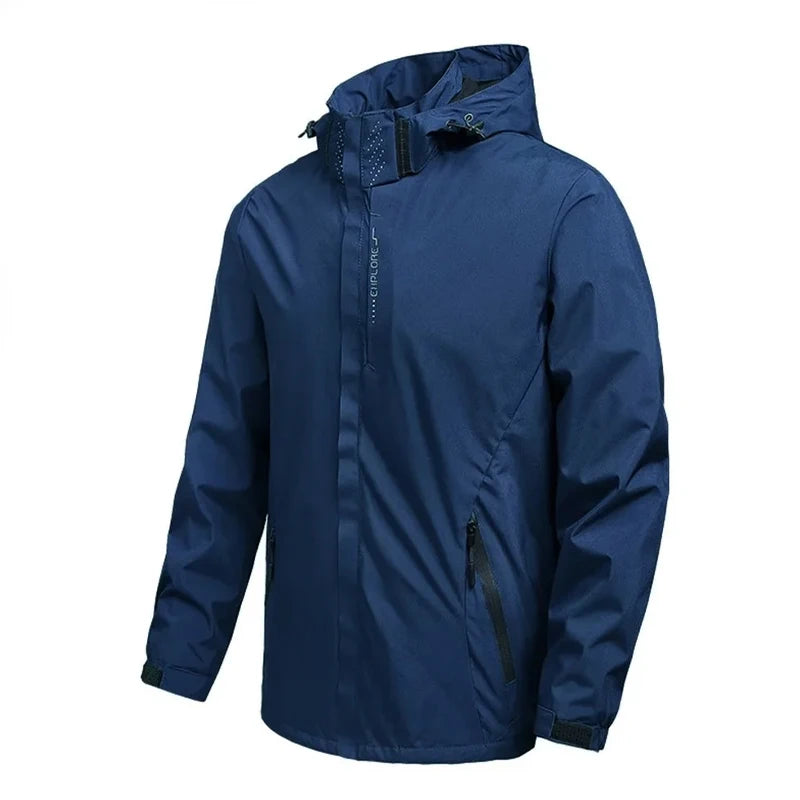 Men’s Waterproof Hooded Raincoat for Hiking Outdoor Adventures