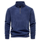 Men’s Warm Fleece Jacket with Zipper Neck Pullover Design