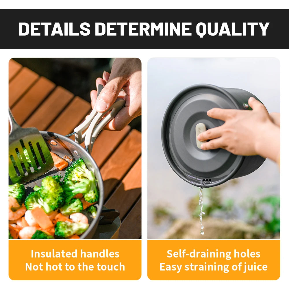 Portable Camping Cookware Kit for Outdoor Picnic Cooking Adventures
