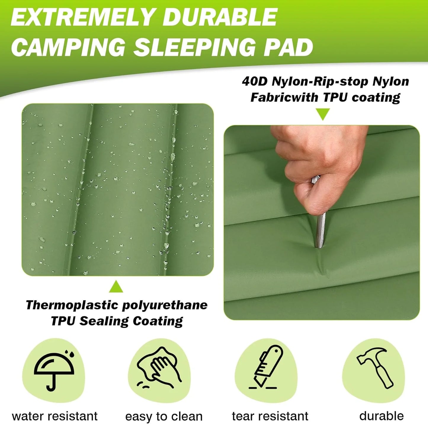 Extra Thick Self-Inflating Camping Sleeping Pad for Outdoor Adventures