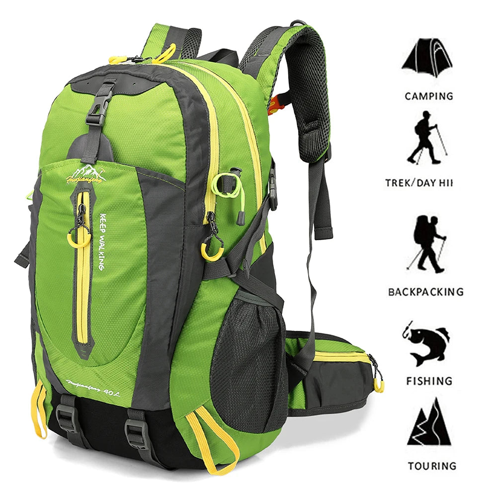40L Water Resistant Hiking Backpack with Laptop Compartment Travel Daypack