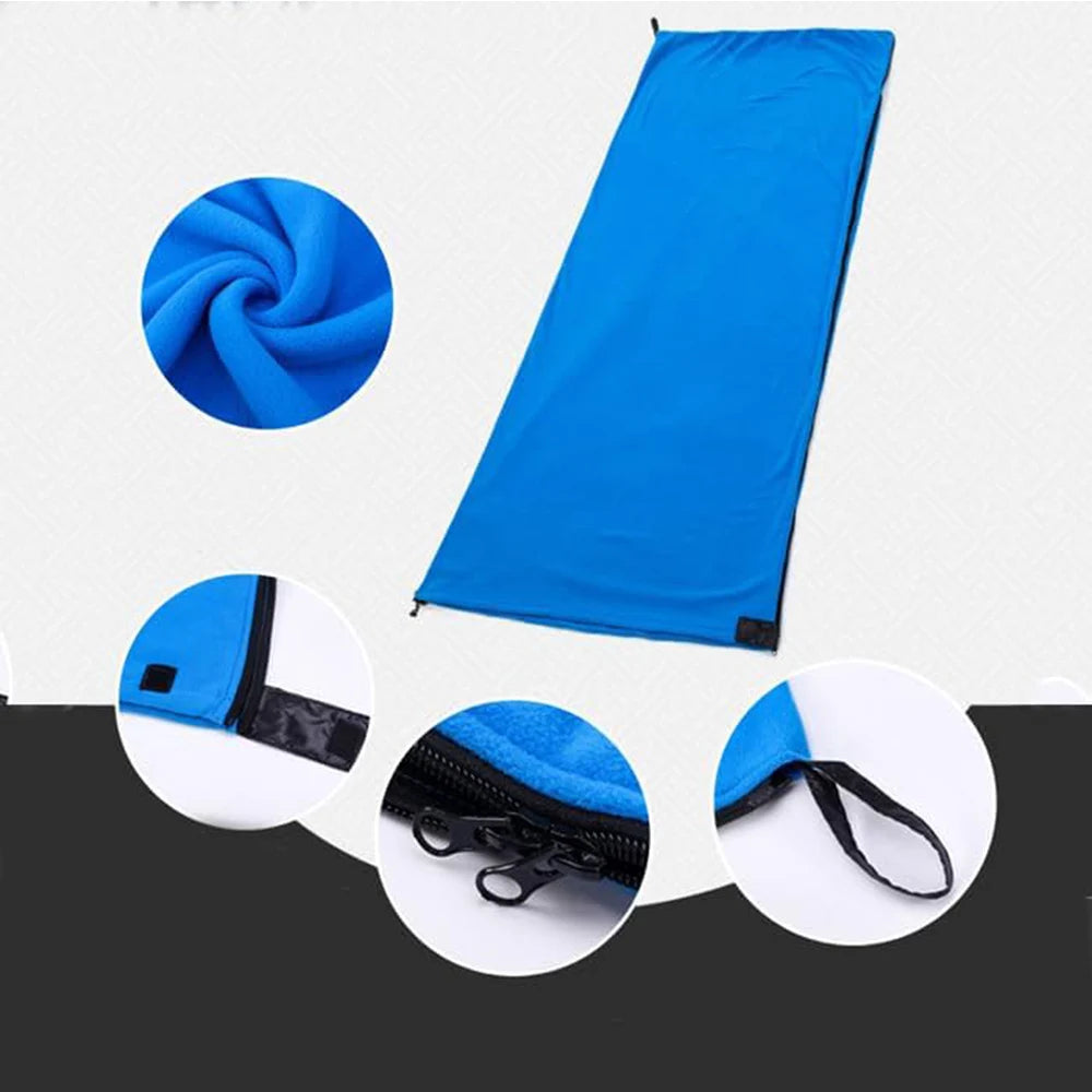 Portable Fleece Sleeping Bag Liner for Camping Travel Adventures