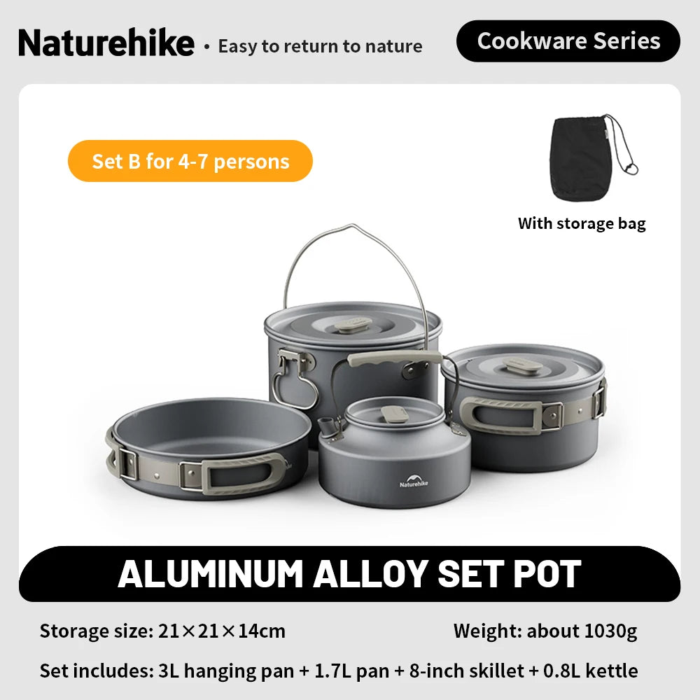 Portable Camping Cookware Kit for Outdoor Picnic Cooking Adventures