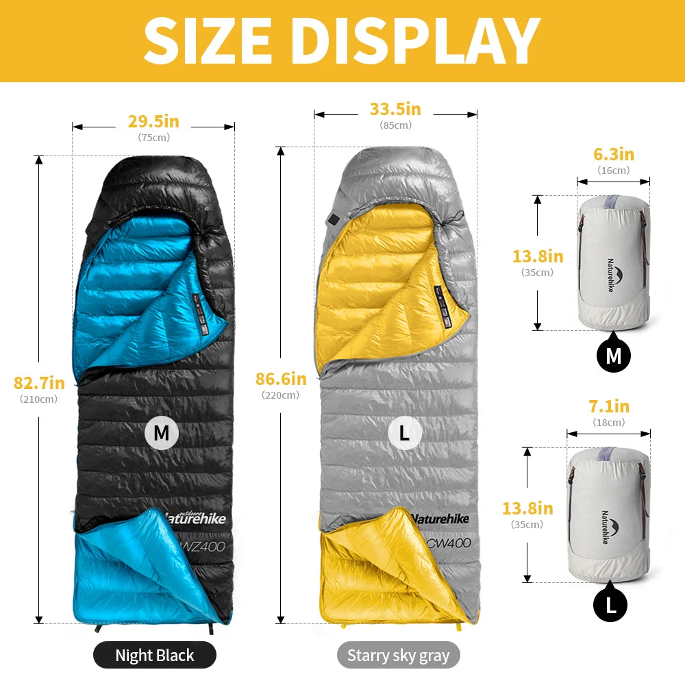 Ultralight Duck Down Sleeping Bag for Camping Hiking Travel