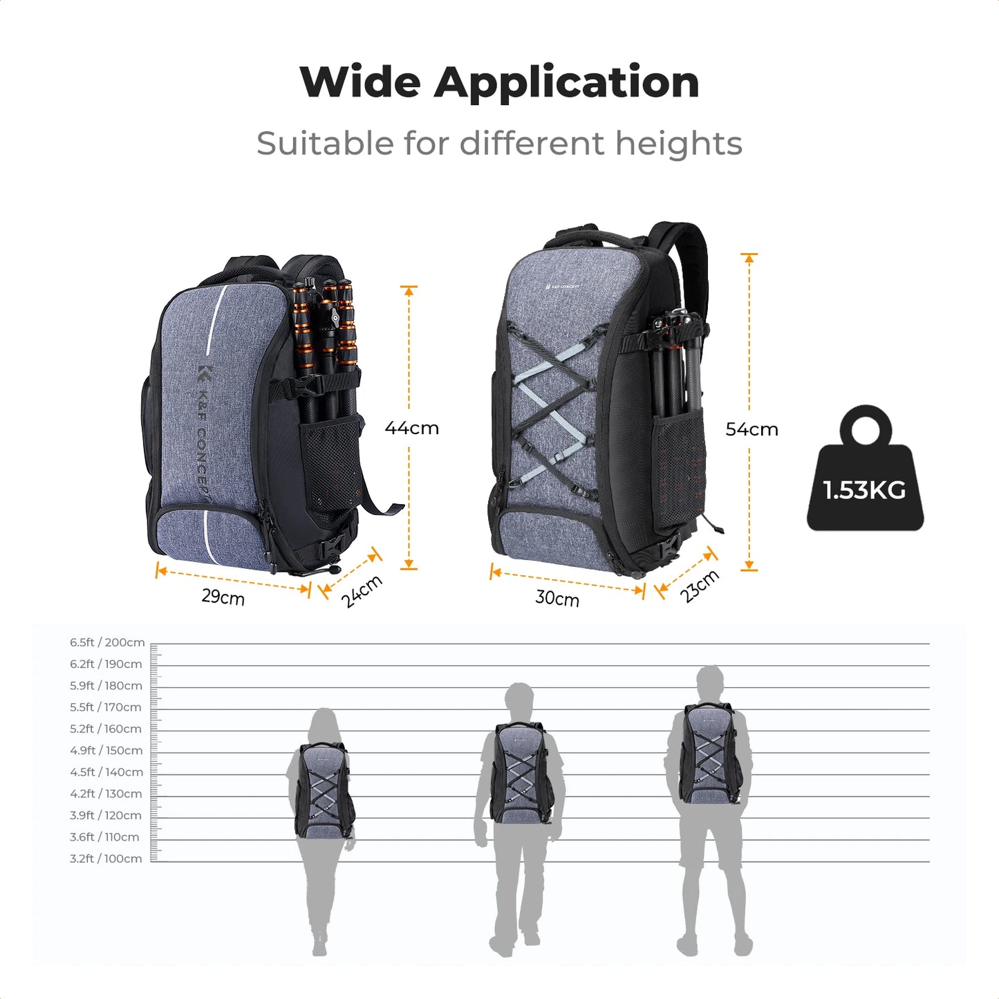 32L Camera Backpack with Laptop Compartment Tripod Strap Rain Cover