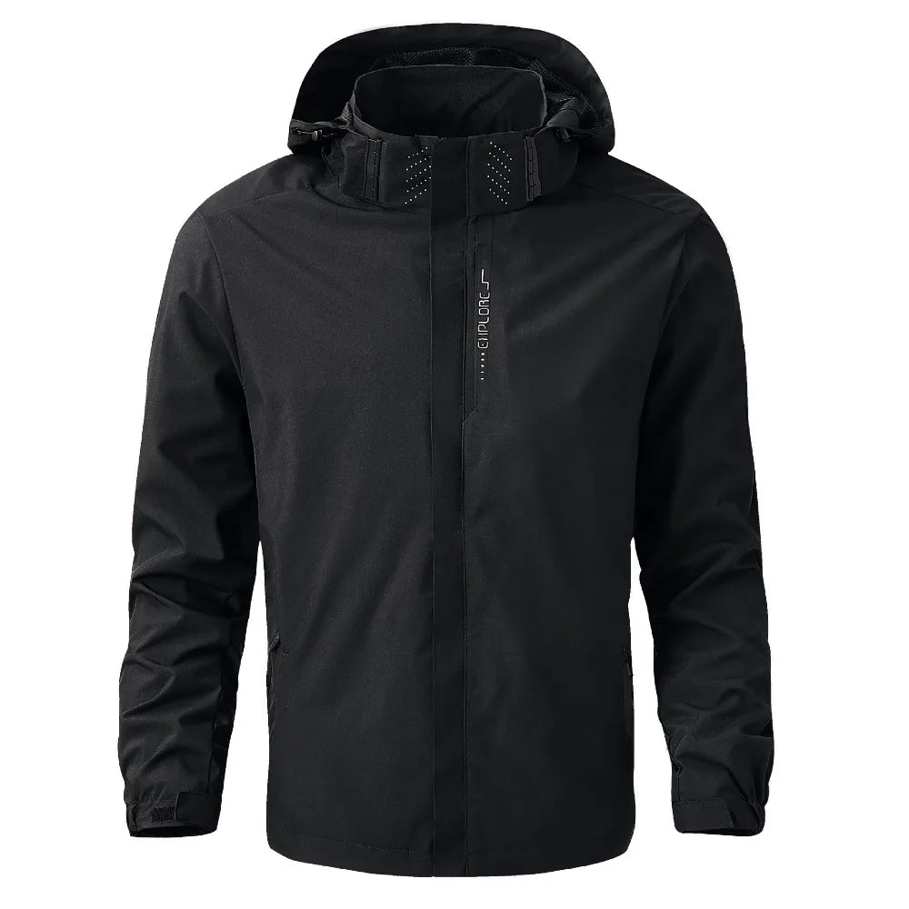 Men’s Waterproof Hooded Raincoat for Hiking Outdoor Adventures