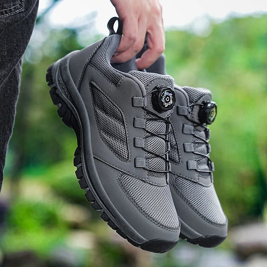 Men’s Anti-Slip Hiking Shoes with Rotating Buckle Design