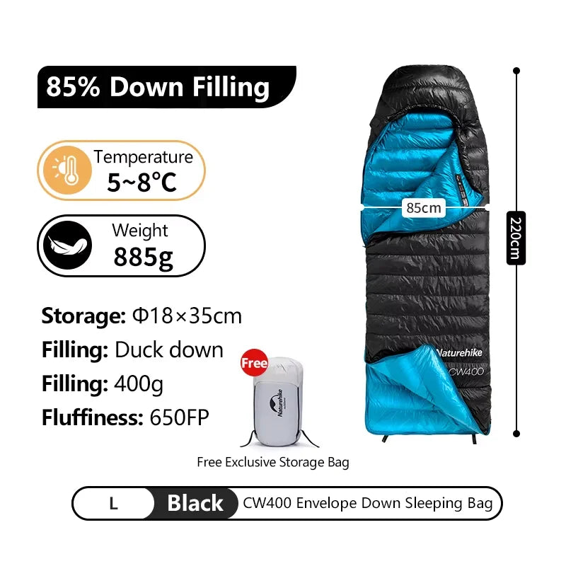 Ultralight Duck Down Sleeping Bag for Camping Hiking Travel