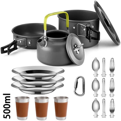 Nonstick Camping Cookware Set for Outdoor Picnic Travel Adventures