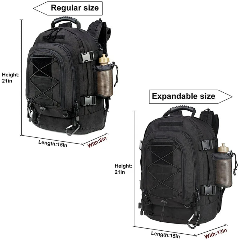 60L Tactical Military Backpack for Hiking Camping Travel Outdoor Adventures