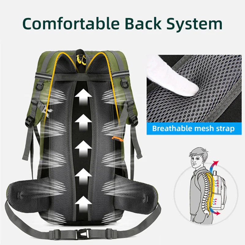 50L Waterproof Travel Backpack for Hiking Camping Climbing Outdoor Adventures