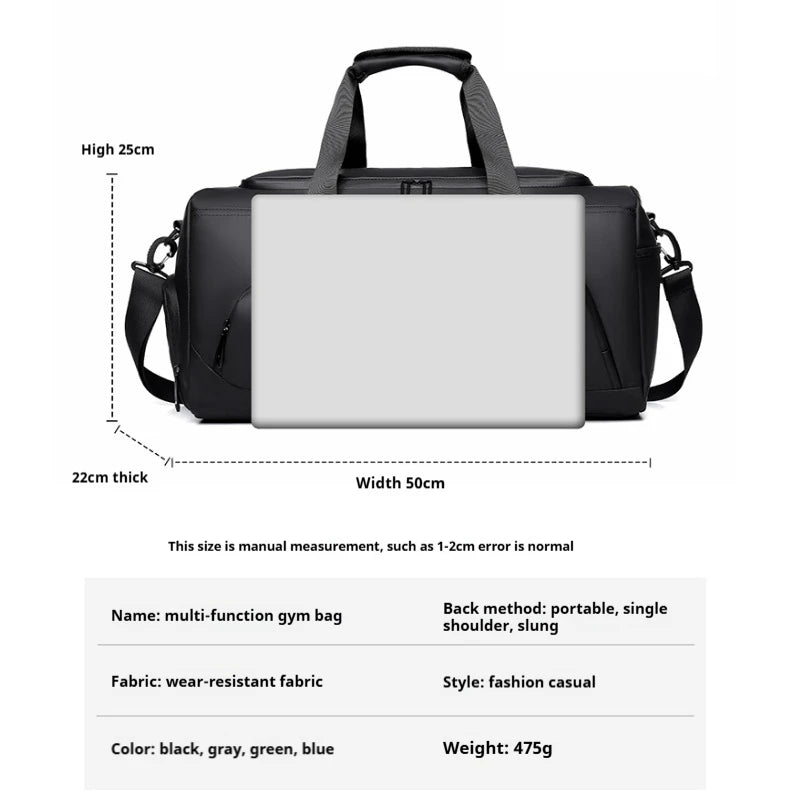 Large Capacity Sports Gym Duffel Bag with Shoe Compartment