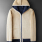 Warm Lambswool Fleece Jacket with Hood for Winter Comfort