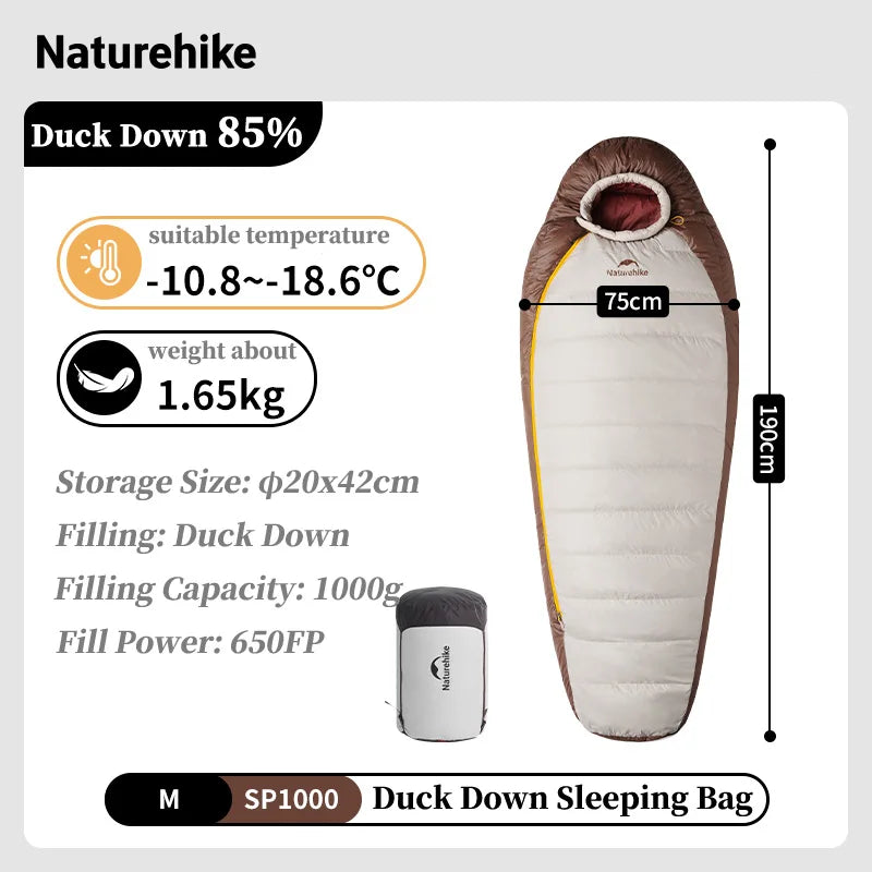 Ultralight Duck Down Sleeping Bag for Four-Season Outdoor Adventures