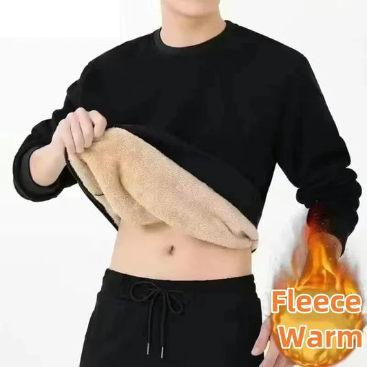 Men’s Warm Fleece Base Shirt for Winter Casual Comfort