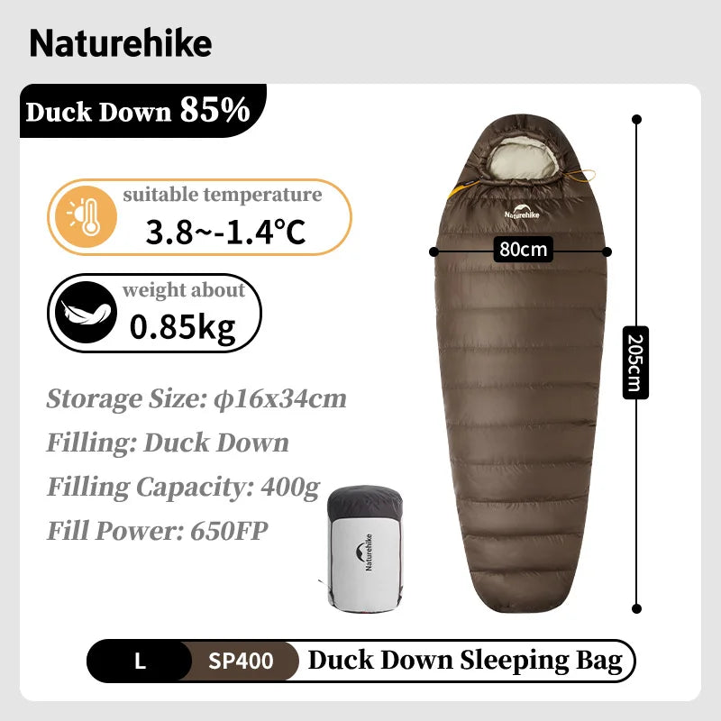Ultralight Duck Down Sleeping Bag for Four-Season Outdoor Adventures