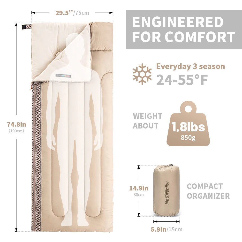 Ultralight Cotton Sleeping Bag for Camping Outdoor Travel Adventures